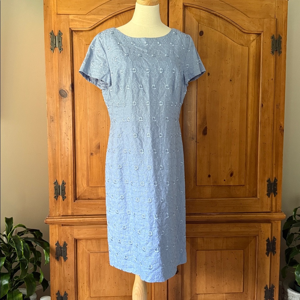 Light blue embroidered dress